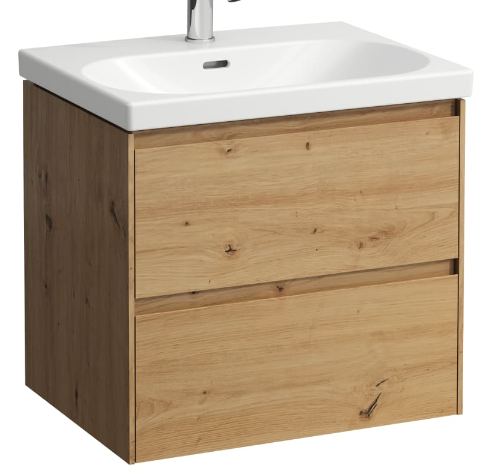 [1616C4155] Élément inférieur Lani by LUA 58,5 x 51,5 x 45,0 cm élément à 2 tiroirs pour lavabo 60 cm - H810083 / H810333, standard, 267 chêne sauvage