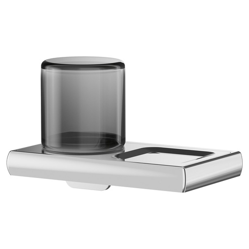 [1690C1477] Distributeur de savon avec tablette CLAIRE distributeur de savon à gauche, verre fumé, chromé