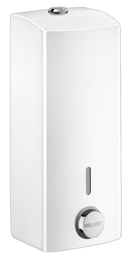 [1618C0400] Distributeur de savon mural 1 L, dim. 90x105x252 mm, bouton poussoir à déclenchement souple, finition inox 304 époxy blanc