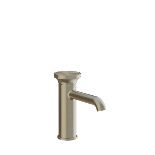 [1621C1845] Mitigeur lavabo ORIGINI S 131 mm H goulot 100 mm sans vidage, avec flexibles de raccordement. Insert en finition inclus. Combiner avec finitions différentes avec insert 66600 ou insert ART 66602, 727 Brass Brushed PVD