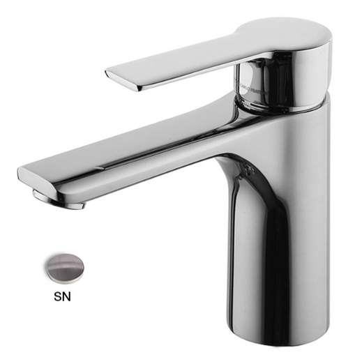 [1621H0929] Mélangeur de lavabo MAST, S 123 mm Hauteur jusqu'à l'aérateur 97 mm sans vidage et bonde, nickel brossé