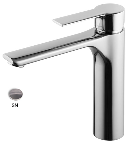 [1621H0930] Mélangeur de lavabo MAST, S 158 mm Hauteur jusqu'à l'aérateur 157 mm sans vidage et bonde, nickel brossé