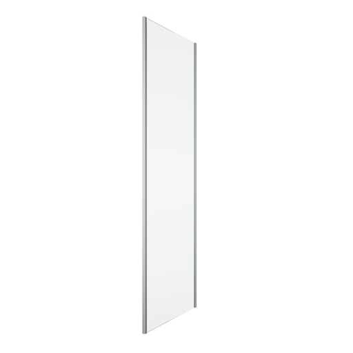 [1613C0491] Cloison latérale Amalia 80 cm, H 200 cm pour porte coulissante connexion à 90° côté fermeture protection Aquaperle, verre vérit. clair cleaneffect, argent poli-brillant
