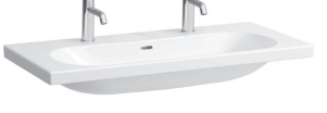 [1624C0782] Lavabo LUA 100 x 46 cm, céramique pour meuble suspendu avec trop-plein, 2 trous robin., standard, blanc