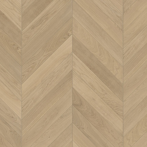 [1411C0288] Parquet 3plis Trendtime 10 Chevron 45° (point de Hongrie) - Natur- chêne vernis mat blanc - 1 frise monol.mini-chf-610x90x15mm-CU: 3.5mm - raine-crêté - 0.878 m2/cart. - 42.163m2/palette - 8.69 kg/m2