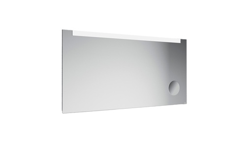 [1617C0571] Miroir avec éclairage ORSERA+ 80x80x4.5 cm, avec miroir grossissant, cadre aluminium gris, verre 4 mm, IP44, Eclairage LED dimmable 2700k-6000k, Illumination frontale positionné dans la partie supérieur et lumière d'environnement diffusée à l'arrière