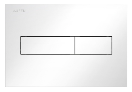 [1614C0792] Plaque de déclenchement INEO HORIZON commande à deux quantités pour chasse d'eau à encastrer Ineo, matière synthétique, blanc brillant
