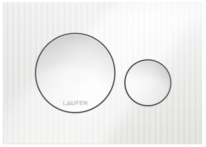 [1614C0808] Plaque de déclenchement INEO MOONDANCE commande à deux quantités pour chasse d'eau à encastrer Ineo, matière synthétique, blanc brillant