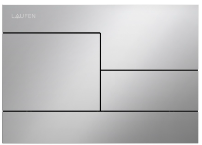 [1614C0819] Plaque de déclenchement INEO SKYLINE commande à deux quantités pour chasse d'eau à encastrer Ineo, matière synthétique, chromé mat
