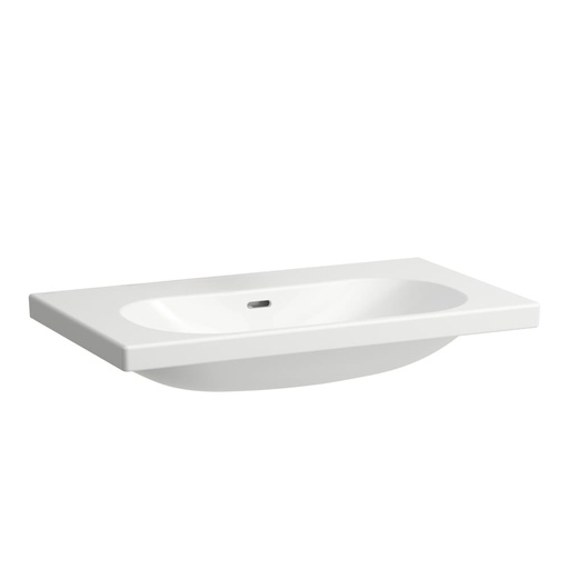 [1624C0796] Lavabo LUA 80 x 46 cm, céramique pour meuble suspendu avec trop-plein, sans trou robin., standard, blanc brillant