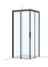 [1613H0421] Entrée diagonale S404Plus (100/80) 96,5-98 x 76,5-78 cm H 200 cm, cadre partiel portes coulissantes 2 panneaux MESURES EXACTES SELON PRISE DE MESURE, verre véritable clair (côté court à droite ou à gauche vu extérieur à indiquer à la cde), noir mat