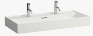 [1624C0799] Lavabo Kartell Laufen 100 x 46 cm, SaphirCéramique pour meuble suspendu avec trop-plein, 2 trous robin., standard, blanc