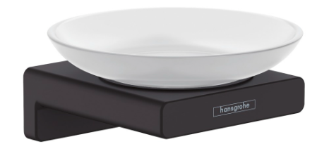 [1690C1606] Porte-savon AddStoris modèle mural, bol en verre, noir mat