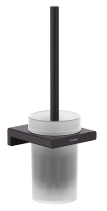 [1690C1616] Porte-balai de WC AddStoris modèle mural, récipient en verre, noir mat