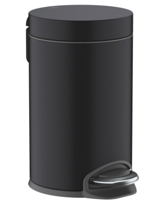 [1690C1638] Poubelle à pédale AddStoris Ø 17 cm, H 26,5 cm contenance 3 litres, noir mat