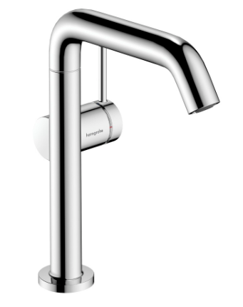 [1621C1971] Mélangeur de lavabo TECTURIS S 210 Fine S 154 mm, goulot orientable hauteur d'écoulement 187 mm EcoSmart+, CoolStart - eau froide par position de levier au milieu, avec vidage Push-Open, débit 4 l/min, chromé