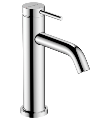 [1621C1993] Mélangeur de lavabo TECTURIS S 110, S 116 mm, goulot fixe hauteur d'écoulement 105 mm EcoSmart+, CoolStart - eau froide par position de levier au milieu, sans garniture d'écoulement, débit 4 l/min, chromé