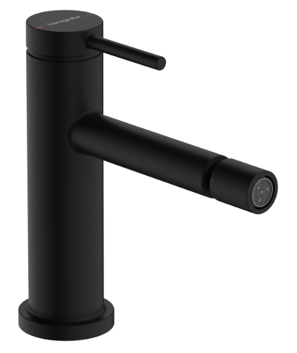 [1621C2002] Mélangeur de bidet Tecturis S - S 148 mm, goulot fixe hauteur d'écoulement 100 mm avec vidage excentrique, noir mat