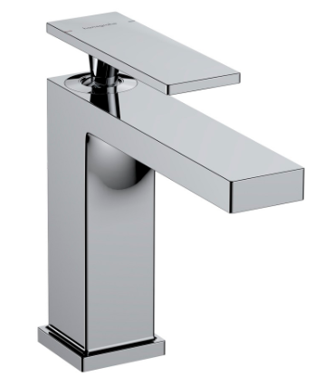 [1621C2018] Mélangeur de lavabo TECTURIS E 110, S 144 mm, goulot fixe hauteur d'écoulement 117 mm EcoSmart+, avec vidage excentrique, débit 4 l/min, chromé