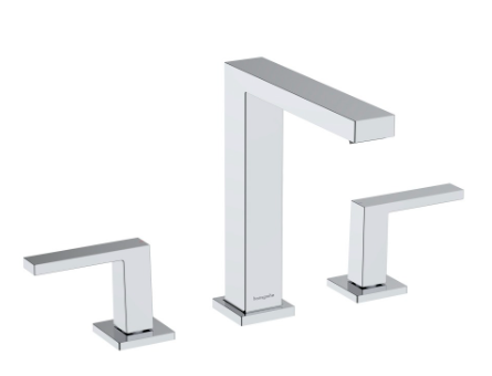 [1621C2040] Batterie à 3 trous Tecturis E 150, S 158 mm, goulot fixe hauteur d'écoulement 173 mm EcoSmart+, avec vidage Push-Open, débit 4 l/min, chromé