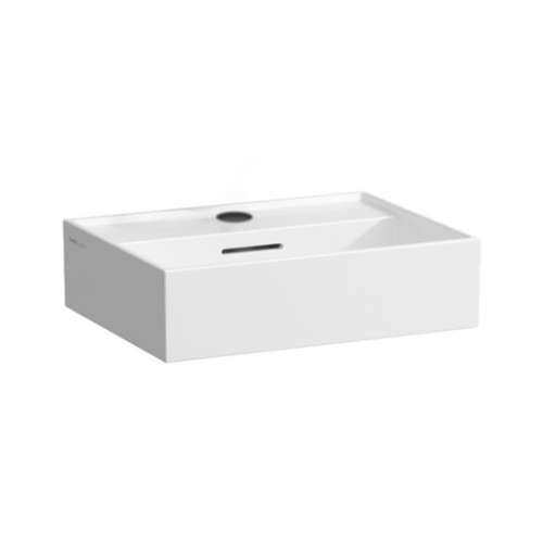 [1624C0801] Lavabo Kartell 45 x 34 cm, SaphirCéramique pour meuble suspendu avec trop-plein, 1 trou robin., standard, blanc mat