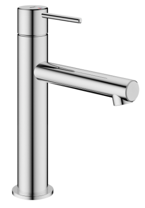 [1621S0950] Mélangeur de lavabo Ono E - S 135 mm, goulot fixe sans vidage, tuyaux de raccordement flexibles 3/8", classe énergétique A, acier inoxydable