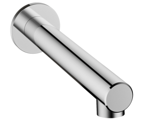 [1621S0974] Goulot de baignoire Ono E - S 205 mm, 1/2", rosace ronde, acier inoxydable