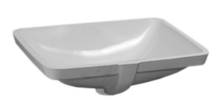 [1624C0804] Lavabo à encastrer Pro S 49 x 36 cm, céramique avec trop-plein sans tablette de robinetterie encastrement par dessous, sans trou robin., standard, blanc