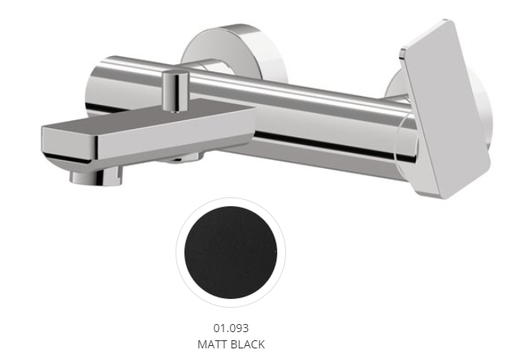 [1621H0961] Mélangeur de bain B-EASY nu, E 150 mm, avec raccords excentriques 1/2 x 3/4, noir mat