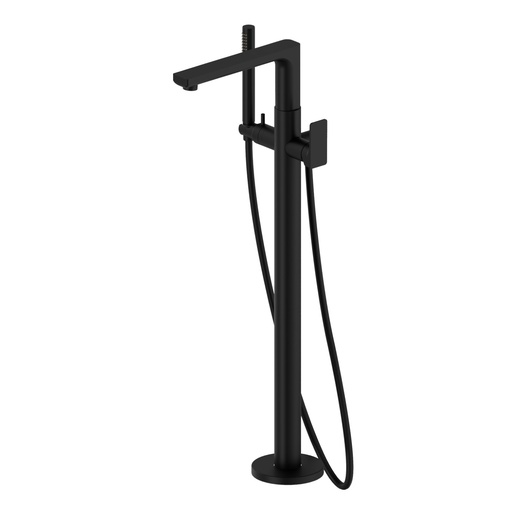 [1621H0969] Partie apparente pour mitigeur bain-douche sur pied B-EASY hauteur saillie 818 mm avec douchette et flexible, débit 5 l/min, sans corps à encastrer Nr. 27819, noir mat