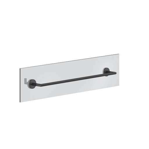 [1621C2302] Barre à linge Anello 60 cm, avec crochet pour montage sur mur de verre 8-10 mm, finition Noir Mat