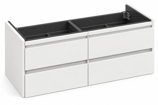 [1616H3735] Elément inférieur sous-lavabo PRO S, L116.0XH51.5XP45 cm, Caisson int. 10F-Nob.Grigio fumé, pour lavabo Pro S 120 cm (h814966), 2 tiroir 25 cm, corps/faces laqué, Finitions Blanc mat/brillant à choix, SYSTEM M1, poignée intégrée