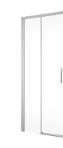 [1613M0527] Entrée diagonale DIVERA 120 cm H 200 cm 1 porte coulissante, élément fixe, protection Aquaperle, verre vérit. clair cleaneffect, 1 CÔTE GAUCHE SEUL, argent poli-brillant