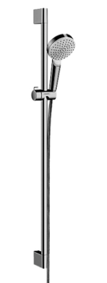 [1621C2223] Garniture de douche CROMETTA 1JET, douche à main Crometta 1jet, EcoSmart, Quick Clean glissière Unica'Croma 90 cm tuyau de douche Metaflex 160 cm, chromé - blanc