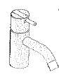 [1621C2227] Mitigeur de lavabo avec bec fixe, poignée standard 25 mm, hauteur 120 mm (percement du trou sur plan 32 mm), 60 PVD chromé noir brillant