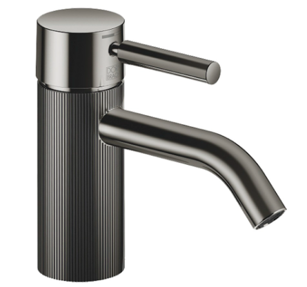 [1621C2247] Mélangeur de lavabo META S 125 mm, goulot fixe sans vidage, avec une structure linéaire, 19 Dark chrome
