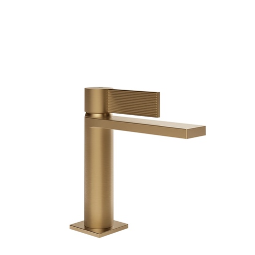 [1621C2249] Mitigeur de lavabo INVERSO RIGATO S 126 mm H goulot 127 mm, avec bonde "Stop&Go" et flexibles de raccordement, 726 Warm Bronze Geb. PVD