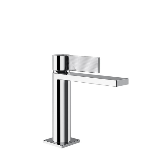[1621C2251] Mitigeur de lavabo INVERSO RIGATO S 126 mm H goulot 127 mm, avec bonde "Stop&Go" et flexibles de raccordement, 031 Chrome