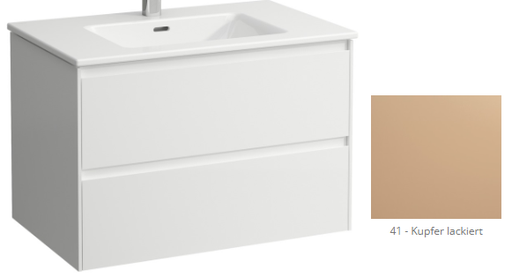 [1616S3759] Combi Pack, Meuble avec lavabo Pro S Slim 80,0 x 53,5 x 50,0 cm, 1 trou robin., élément à 2 tiroirs Lani, lavabo avec trop-plein inclus, 990 couleurs spéciales 41 cuivre (laqué)
