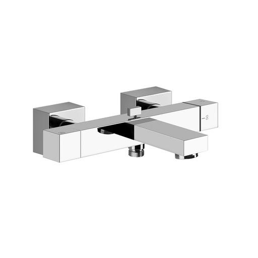 [1621C2264] Mélangeur de bain RETTANGOLO K E 150 mm, thermostatique, avec raccords excentriques 1/2 X 3/4, sans tuyau de douche et douchette, groupe acoustique NT, 031 chromé