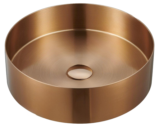 [1624C0926] Vasque à poser ronde VENUS, Ø 380mm x H 110 mm, bonde incluse, Or Rose