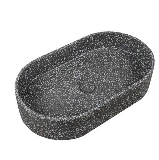 [1624C0930] Vasque à poser ovale LINUS, dim. 600x350x120 mm, bonde inclus, Volcano