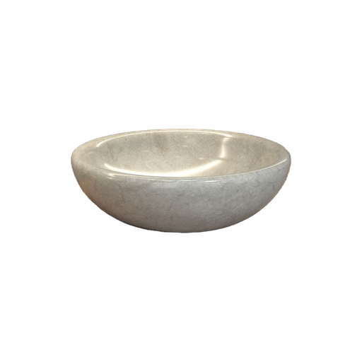 [1624C0936] Vasque à poser en pierre naturelle SORA SBLR, Ø 400 mm,  H 120 mm, Crème (Attention : chaque vasque est unique)