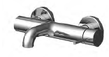 [1621C2284] Mélangeur de bain SPILLO UP E 153 mm, nu, sans raccords Ballofix 1/2"x 3/4", sans flexible, sans douchette, chromé