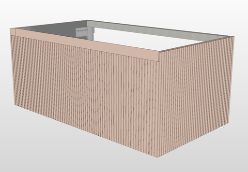 [1616C4357] Elément inférieur sous-lavabo pour plan, L90xH38xP50 cm, Caisson int. 10F-Nob.Grigio fumé, 1 tiroir H 38 cm, corps/faces côtés biseautés 45° D/G Lime 3.0 Canneté B, SYSTEM M3, poignée Prise 45° gorge supérieure, laqué mat COULEUR A CHOIX selon nuancier