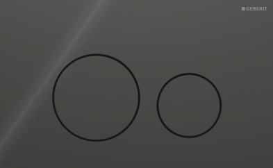 [1615C0358] Plaque de déclenchement Sigma40 round 24.6 x 15.2 x 0.4 cm verre, pour commande à deux quantités par devant, standard, noir