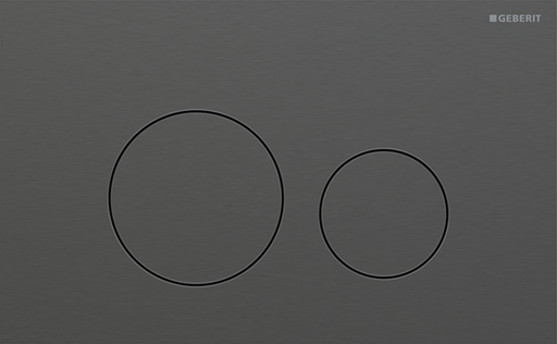 [1615C0362] Plaque de déclenchement Sigma40 round 24.6 x 15.2 x 0.4 cm, pour commande à deux quantités par devant, easy-to-clean, chromé noir brossé