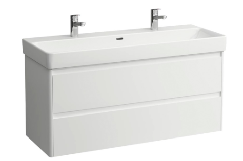 [1616C4440] Elément inférieur BASE 2.0 - 117 x 51.5 x 44.5 cm élément de tiroir, 2 tiroirs pour lavabo H814965, standard, blanc mat