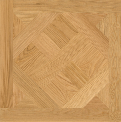 [1411C0306] Parquet en panneaux Trendtime 12 Chambord Natur chêne verni mat - Mini chanfrein sur 4 côtés - 4 lames/cart. - 600x600x15/3.5 mm - 1.44m2/cart. - 46.08m2/pal. - 8.45 kg/m2