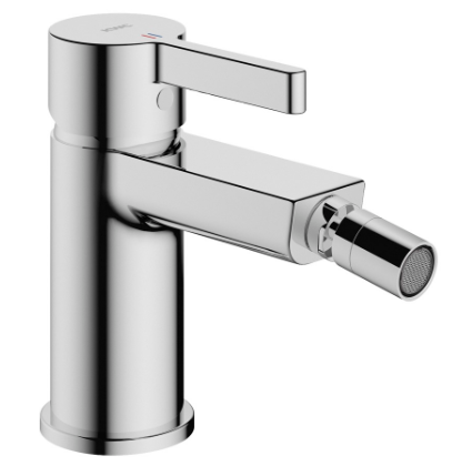 [1621M0950] Mélangeur de bidet FIT S 130 mm, goulot fixe buse orientable avec vidage excentrique tuyaux de raccordement flexibles 3/8" débit 4.8 (L/min), Classe d'énergie A, Groupe acoustique I, chromeline